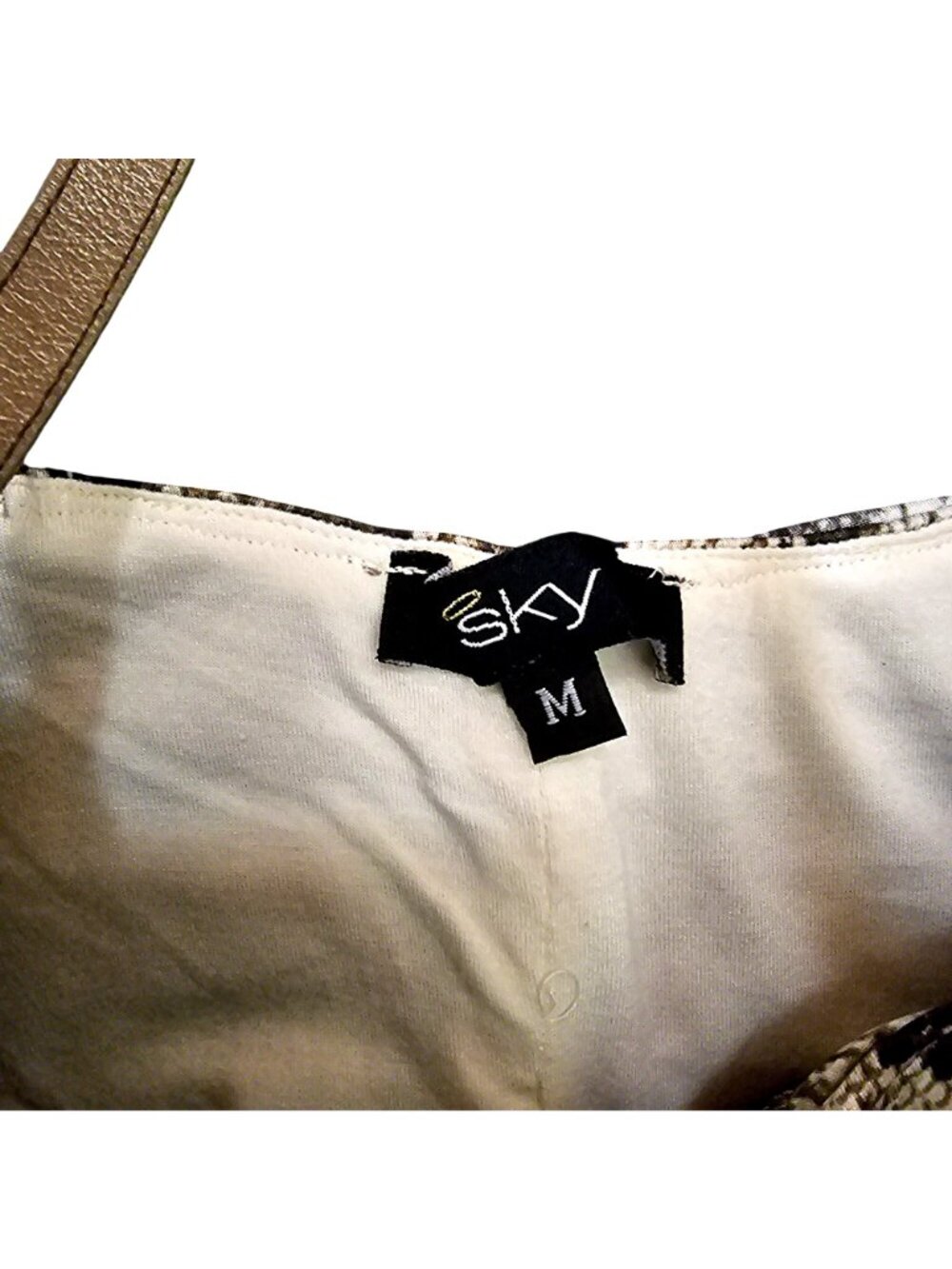 Sky Snake Print Dress With Faux Leather Bodice & Straps Size Medium - Picture 8 of 8